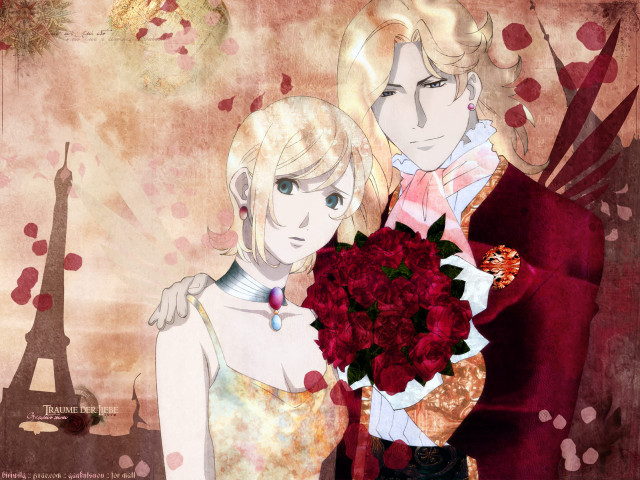 Couple flower eiffel neo romantic free wallpaper for desktop - medium preview image