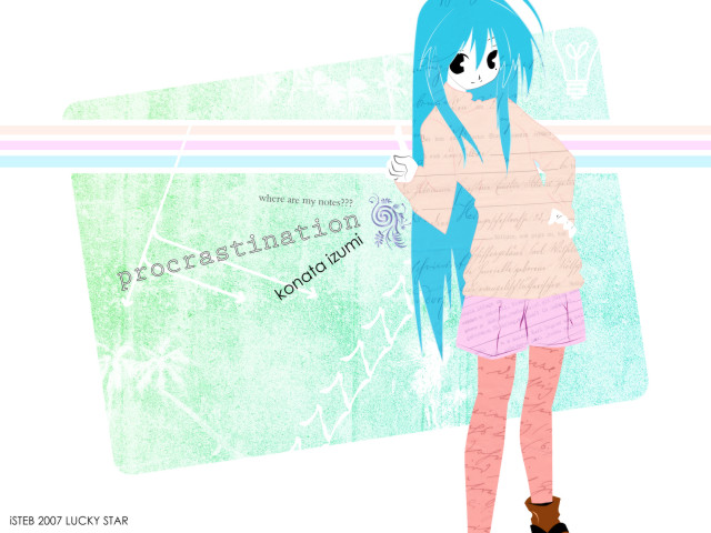 Blue haired girl postcard anime free wallpaper for desktop - medium preview image