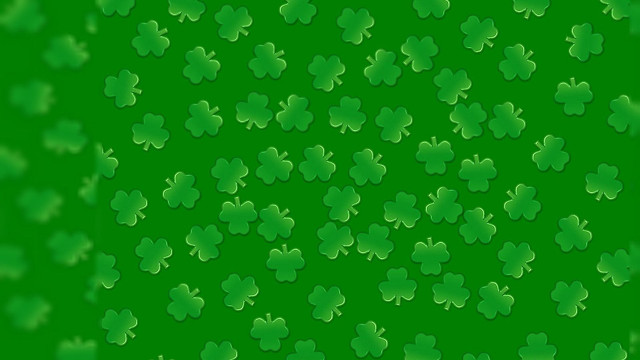 Green background shamrocks pattern image free wallpaper for desktop - medium preview image