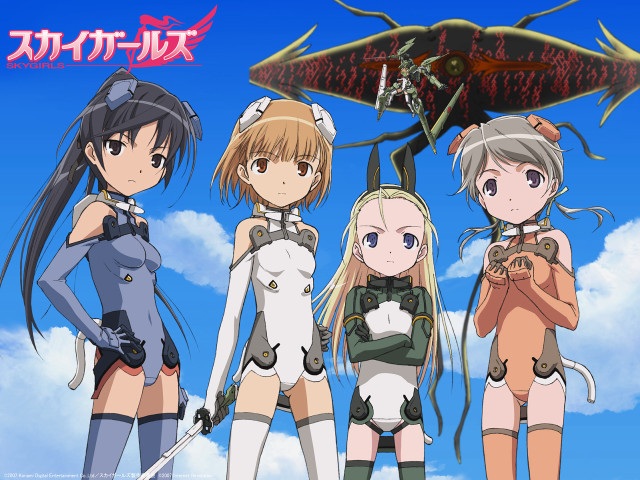 Anime girls alien clouds rayonism free wallpaper for desktop - medium preview image