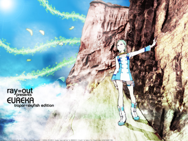 Aqua girl cliff bird sky free wallpaper for desktop - medium preview image