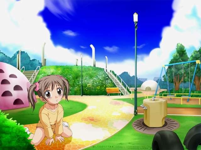 Girl park playground anime nature free wallpaper for desktop - medium preview image