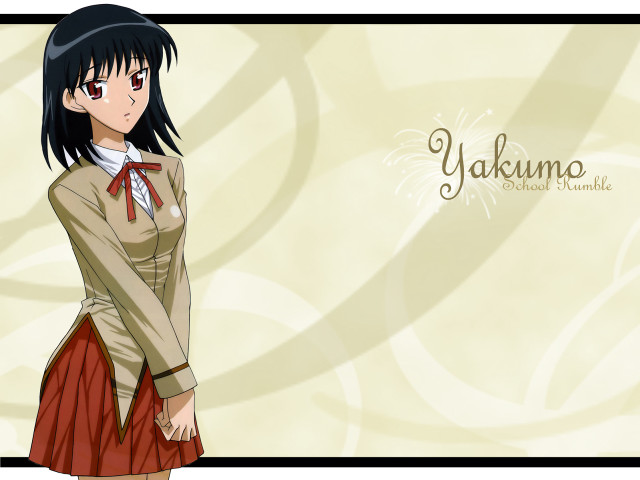 Girl schooluniform redbow redskirt portrait free wallpaper for desktop - medium preview image