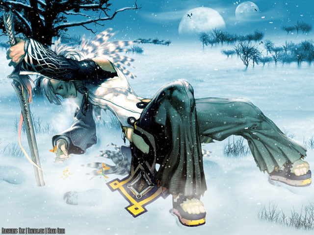 Woman snowboard fantasy anime moon free wallpaper for desktop - medium preview image