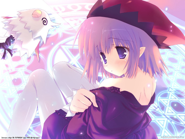 Pink haired girl cat hat free wallpaper for desktop - medium preview image