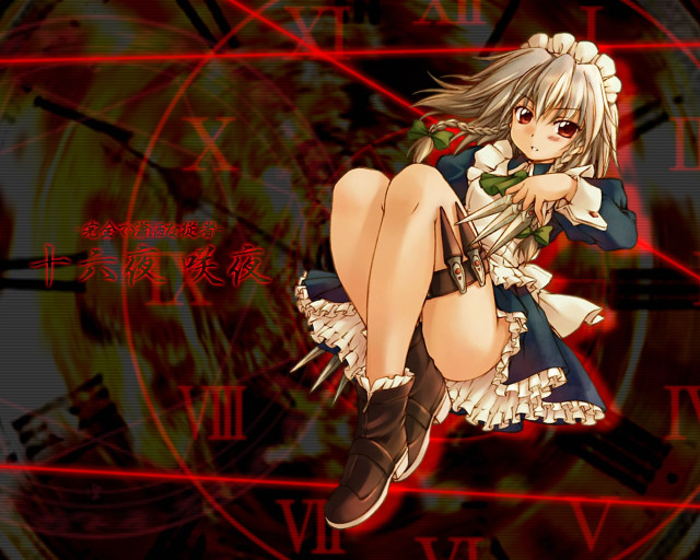 Anime girl clock gothic portrait free wallpaper for desktop - medium preview image