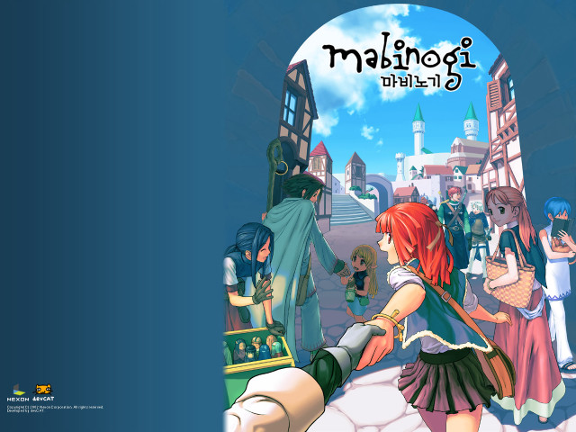 Cartoon character girl sword group free wallpaper for desktop - medium preview image