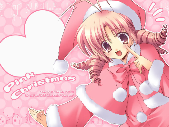 Pink christmas girl santa hat free wallpaper for desktop - medium preview image
