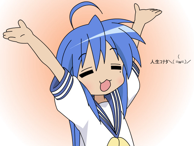 Blue hair manga izumi konata free wallpaper for desktop - medium preview image