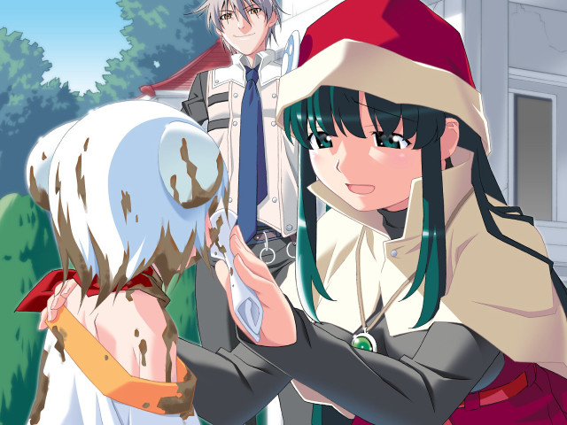 Anime couple building clock remodernism free wallpaper for desktop - medium preview image