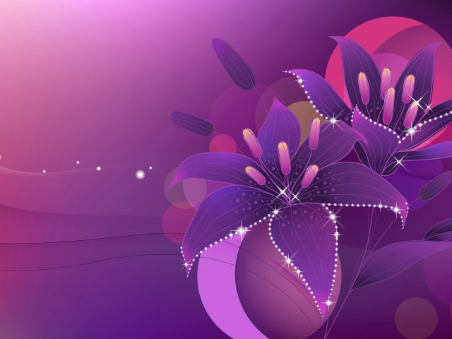 Purple flower pink circle stars free wallpaper for desktop - medium preview image