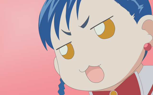 Ayako rokkaku bluehair redshirt angry free wallpaper for desktop - medium preview image