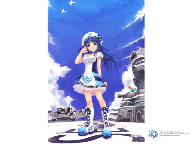 Girl skateboard clouds space art free wallpaper for desktop - medium preview image