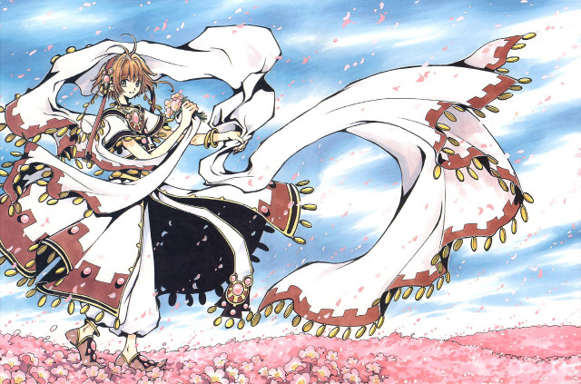 Woman dress hat sword flowers free wallpaper for desktop - medium preview image