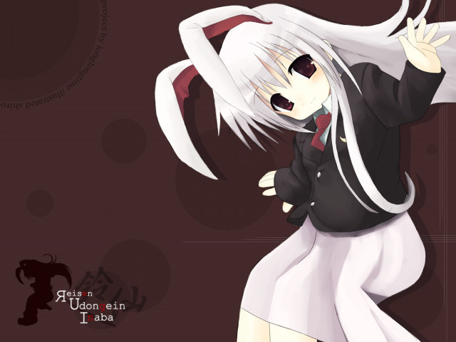 Anime girl white hair rabbit free wallpaper for desktop - medium preview image