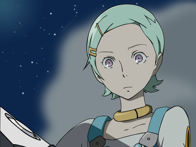 Blue hair astronaut starry sky free wallpaper for desktop - medium preview image