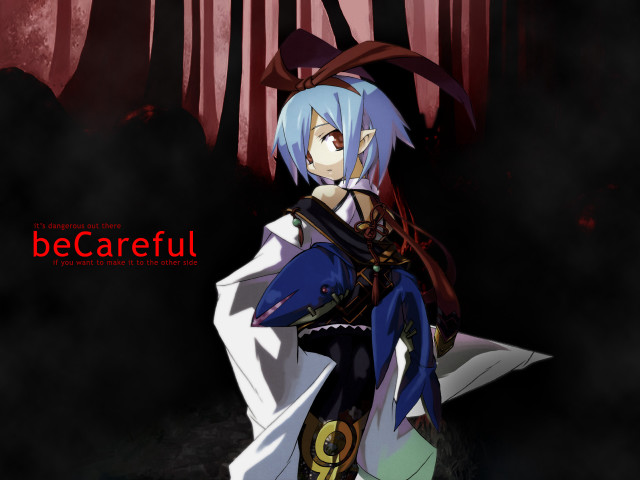 Blue hair sword dark forest free wallpaper for desktop - medium preview image