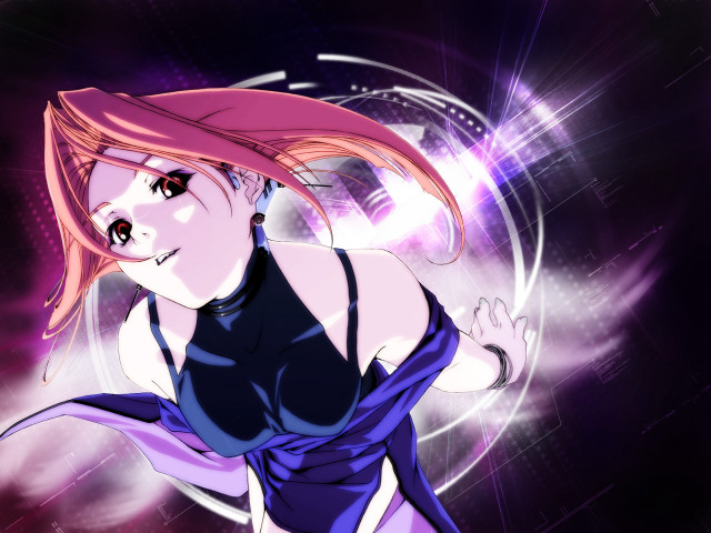 Pink haired woman blue dress free wallpaper for desktop - medium preview image