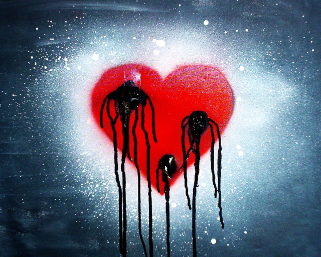 Heart creepy hands dripping blood free wallpaper for desktop - medium preview image