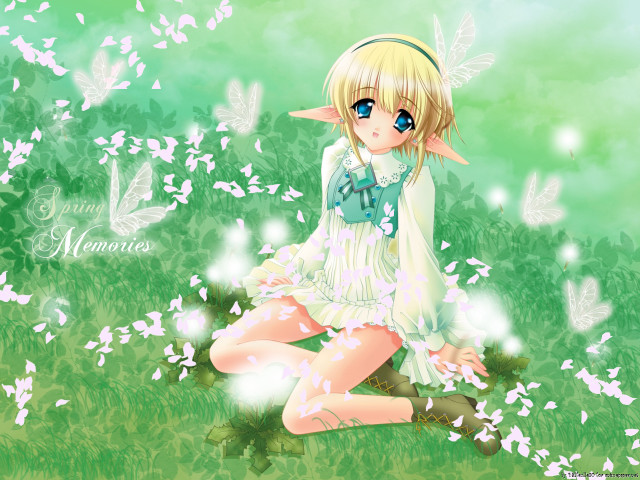 Girl butterflies fantasy anime elf free wallpaper for desktop - medium preview image