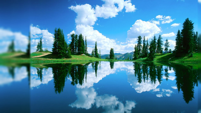 Lake trees clouds blue sky #6 free wallpaper for desktop - medium preview image