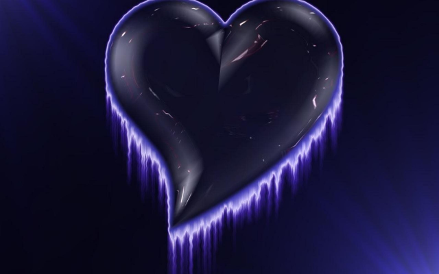 Heart shaped blue background dripping free wallpaper for desktop - medium preview image