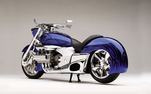 Blue white motorcycle precisionism airbrush free wallpaper for desktop - medium preview image