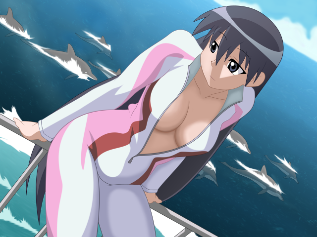 Pink outfit man boat sharks free wallpaper for desktop - medium preview image