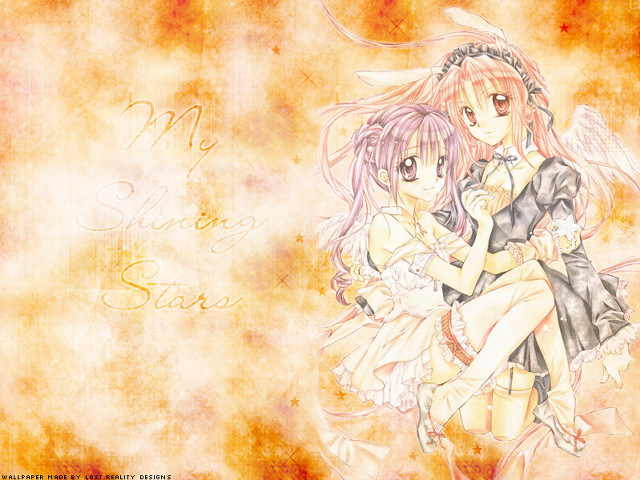 Anime couple hugging angel wings free wallpaper for desktop - medium preview image