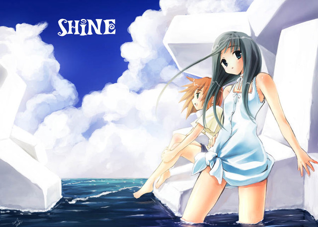 Girl water dress beach sky free wallpaper for desktop - medium preview image