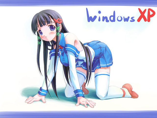 Anime girl black hair blue #6 free wallpaper for desktop - medium preview image