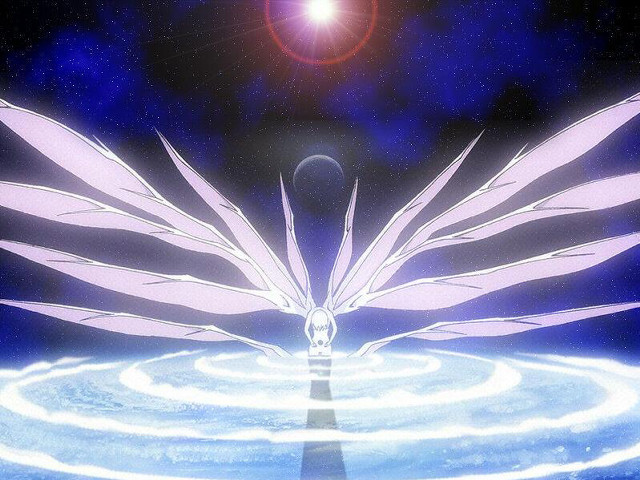 White bird flying over blue #2 free wallpaper for desktop - medium preview image