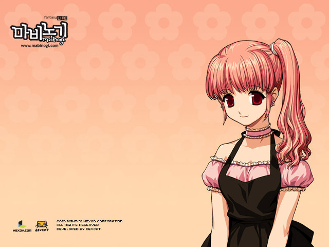 Pink haired girl glasses portrait free wallpaper for desktop - medium preview image