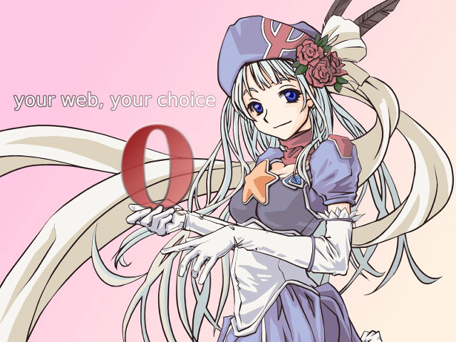 Anime girl white hair hat free wallpaper for desktop - medium preview image