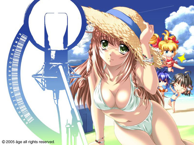 Beach bikini hat girls cartoon free wallpaper for desktop - medium preview image