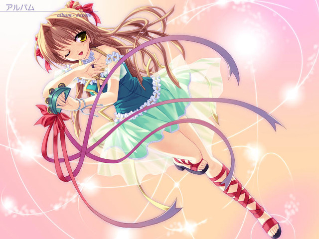 Girl candycane flying rayonism portrait free wallpaper for desktop - medium preview image