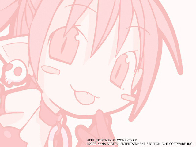 Pink anime girl closeup smile free wallpaper for desktop - medium preview image