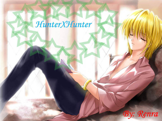 Man sitting couch book hunterhunter free wallpaper for desktop - medium preview image