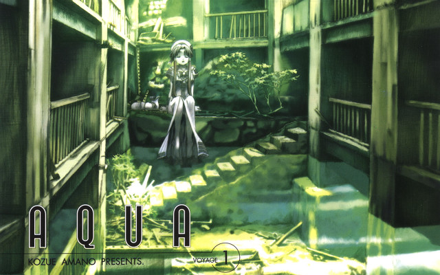 Woman green hallway magic realism free wallpaper for desktop - medium preview image