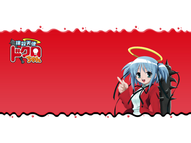 Anime angel bluehair twintails redbackground free wallpaper for desktop - medium preview image