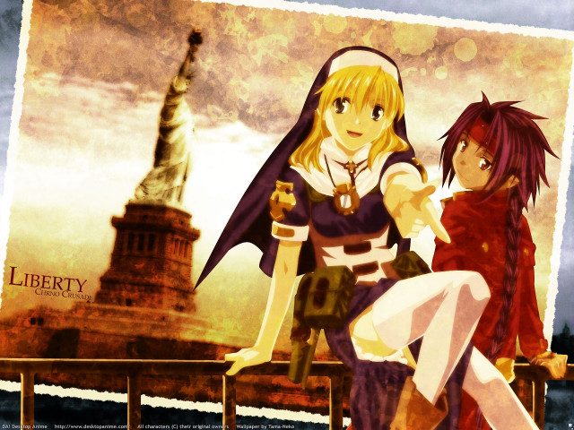 Liberty anime girls sunset bronze free wallpaper for desktop - medium preview image