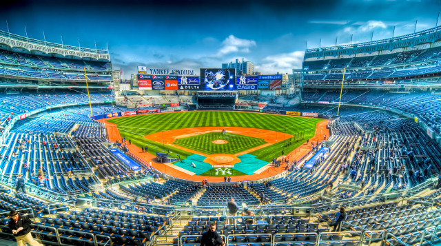 Stadium blue seats baseball field free wallpaper for desktop - medium preview image
