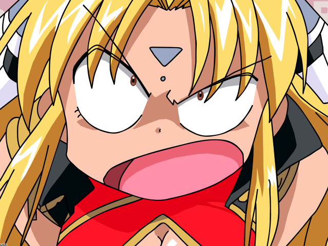 Blonde surprised anger anime chinese free wallpaper for desktop - medium preview image