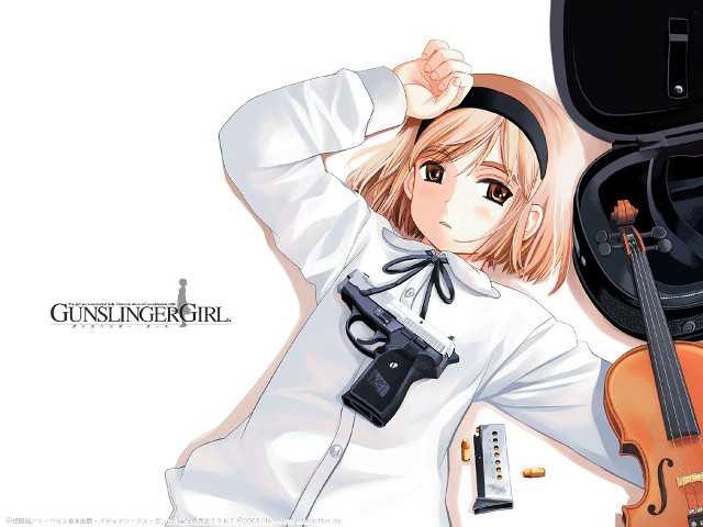Girl violin gun manga precisionism free wallpaper for desktop - medium preview image