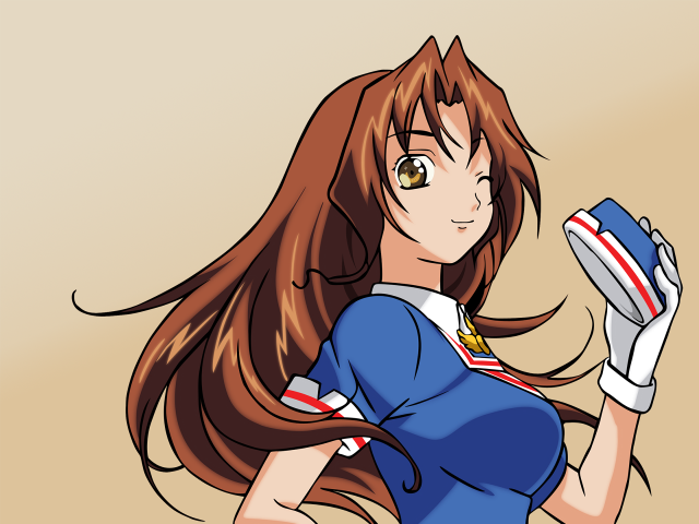 Cartoon girl long brown hair free wallpaper for desktop - medium preview image