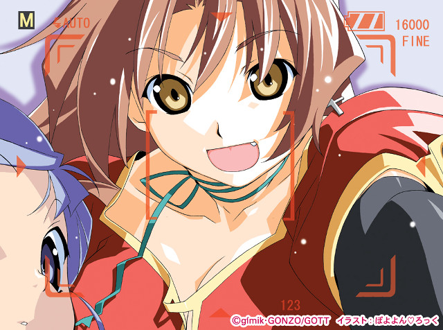 Anime couple bigeyes smile snowflakes free wallpaper for desktop - medium preview image