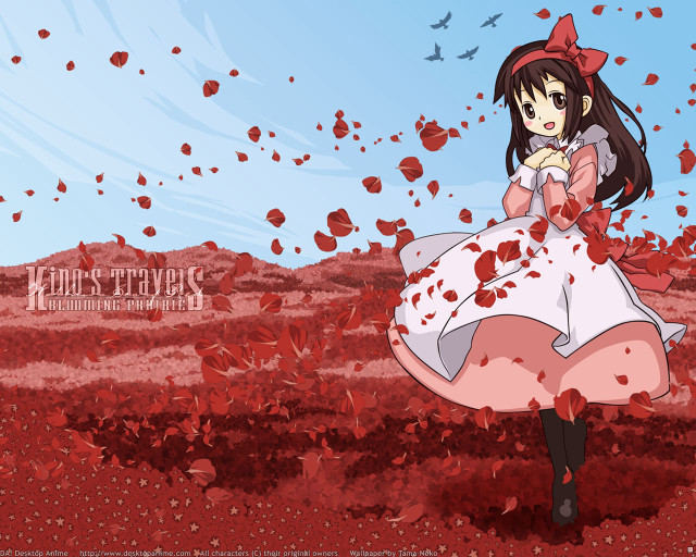 Girl dress bow leaves autumn free wallpaper for desktop - medium preview image