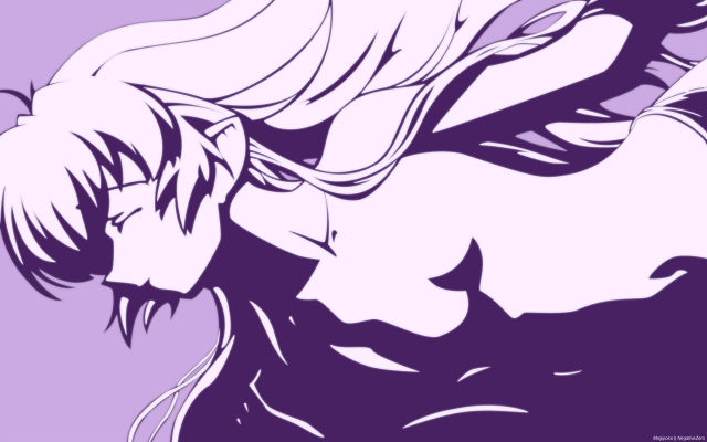 Long haired woman ponytail purple free wallpaper for desktop - medium preview image