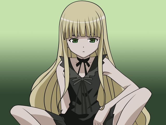 Blonde girl sitting black dress free wallpaper for desktop - medium preview image