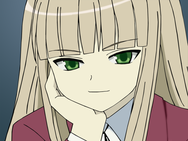 Anime girl blonde green eyed free wallpaper for desktop - medium preview image